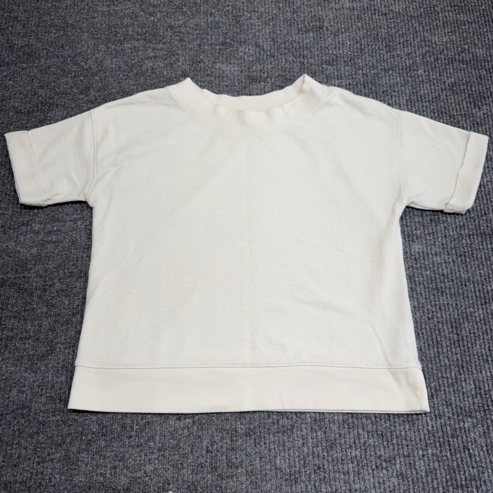 Candace Cameron Bure White Short Sleeve Top Womens Small Casual Blouse Shirt